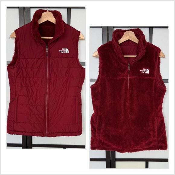 The North Face Mossbud Reversible Women's Vest Burgundy Size Medium Outdoor Ski - Picture 1 of 16